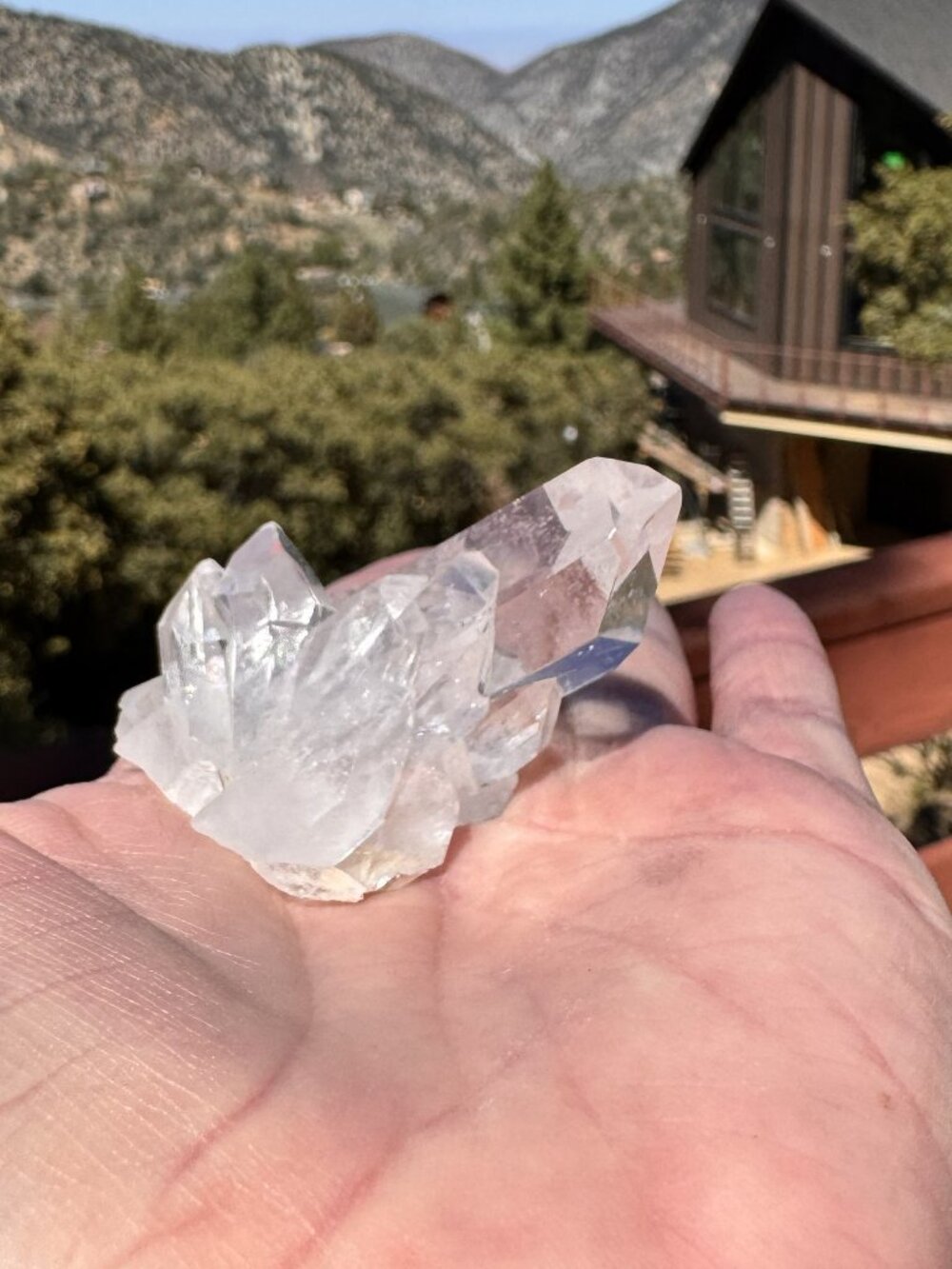 Glassy Clear Quartz Crystal Cluster – High-Clarity Point & Accent Matrix